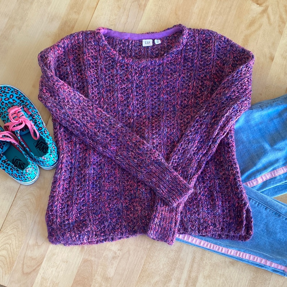 GAP Women's Hot Pink & Purple Sweater